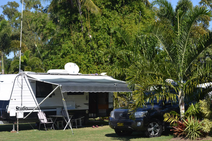 The camp spot in Rockhampton Riverside Caravan Park