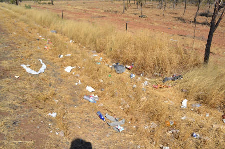 rubbish at roadside